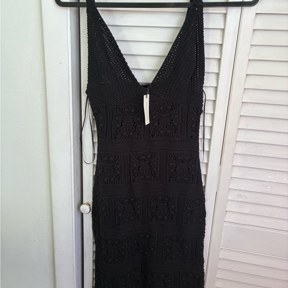 Anthropologie Black Crochet Dress